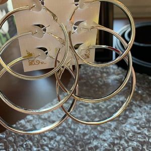 3 pairs of new hoop earrings